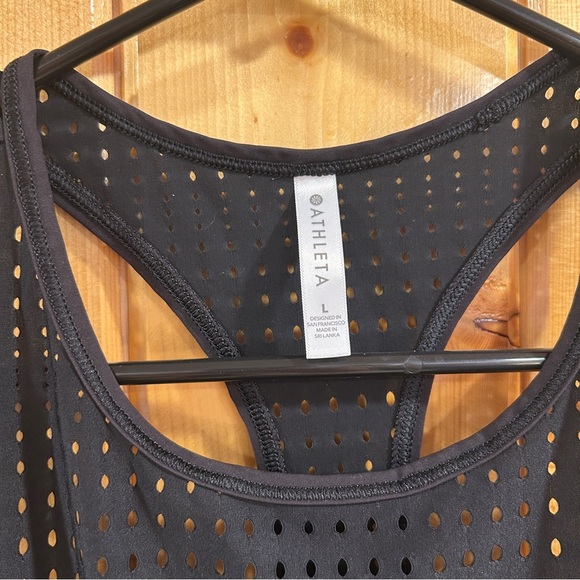 Athleta A Game Mesh Tank Top Black Size L - Picture 6 of 7
